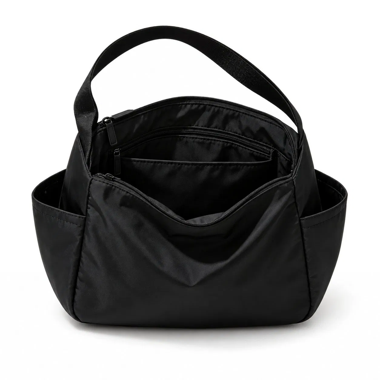 Lightweight Nylon Shoulder Hobo Bag with Multiple Pockets for Women Daily Commute