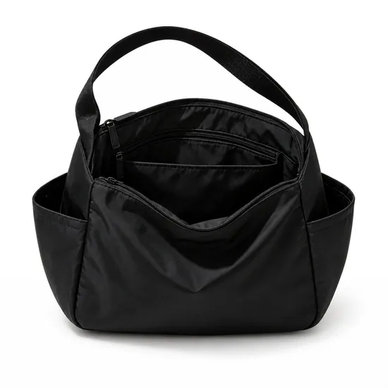 Lightweight Nylon Shoulder Hobo Bag with Multiple Pockets for Women Daily Commute