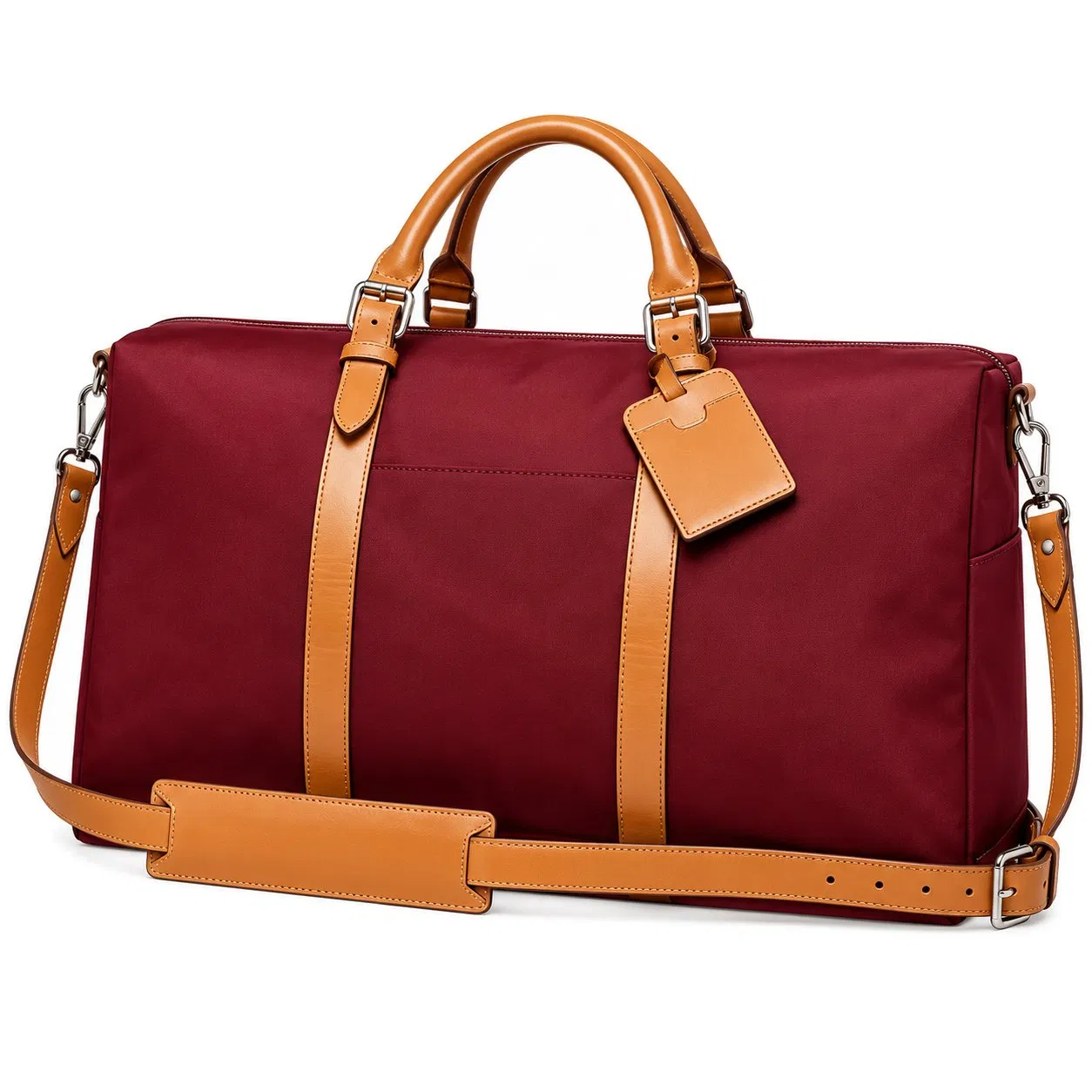 Custom Lightweight Nylon Travel Duffel Bag with Shoe Pocket and Luggage Sleeve