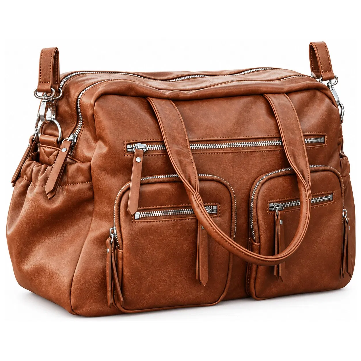 Custom Large Capacity Water Resistant PU Baby Diaper Bag