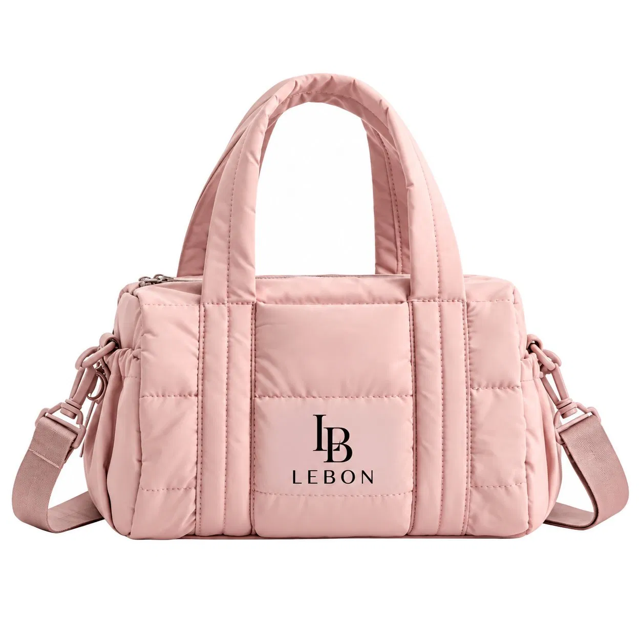 Custom Quilted Puffer Polyester Gym Duffle Bag with Shoe Compartment
