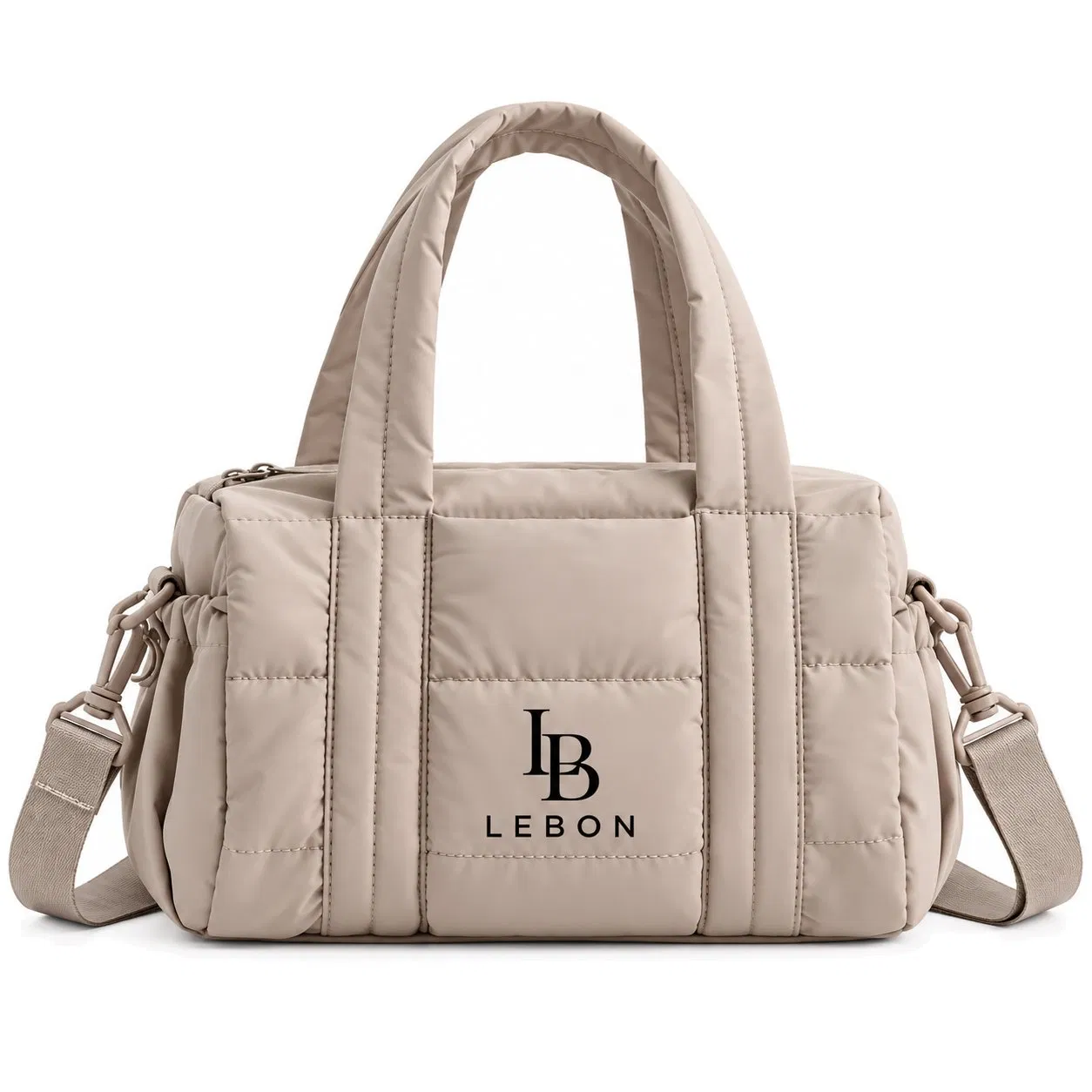 Custom Quilted Puffer Polyester Gym Duffle Bag with Shoe Compartment