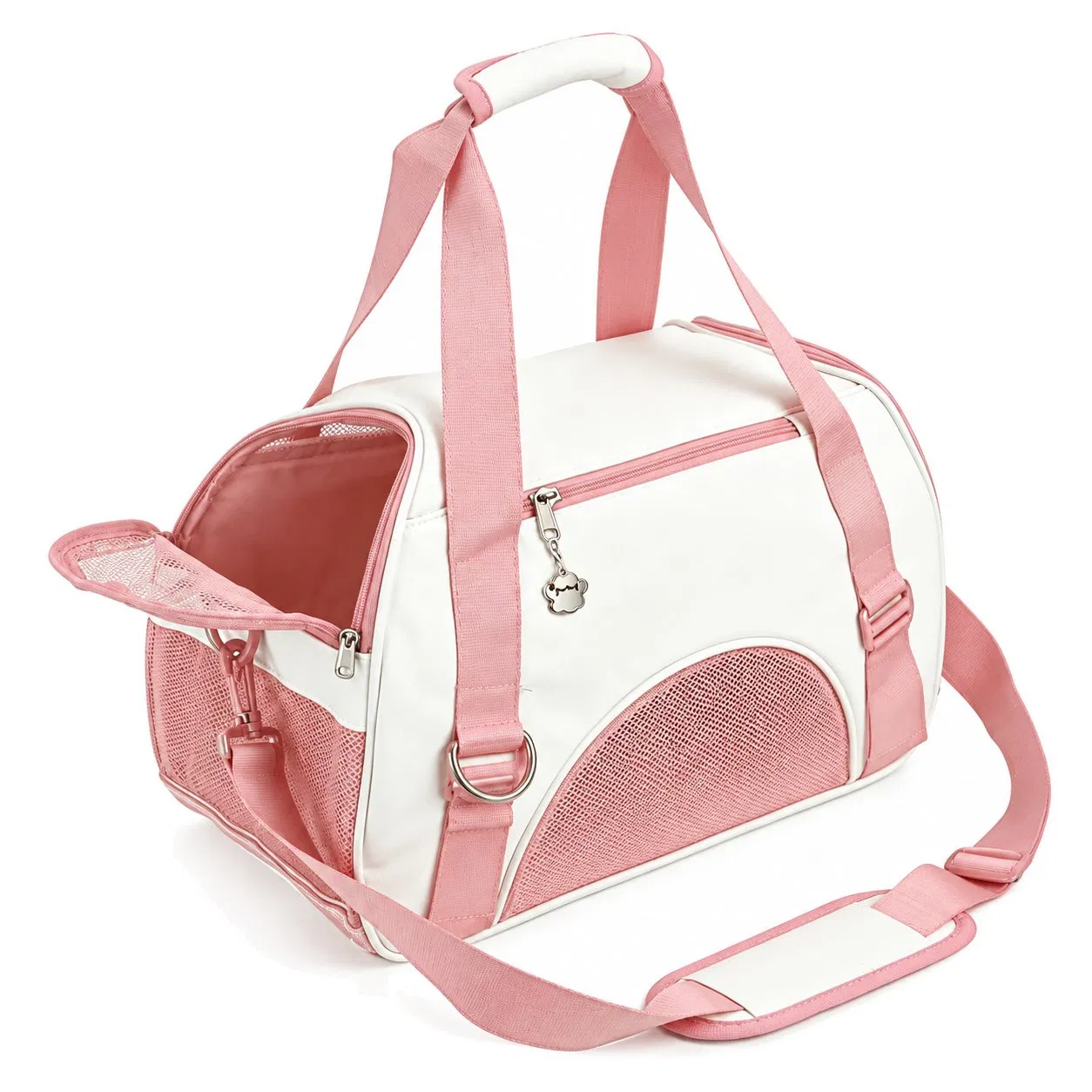 Custom Breathable Mesh Polyester Pet Travel Carrier Tote Bag