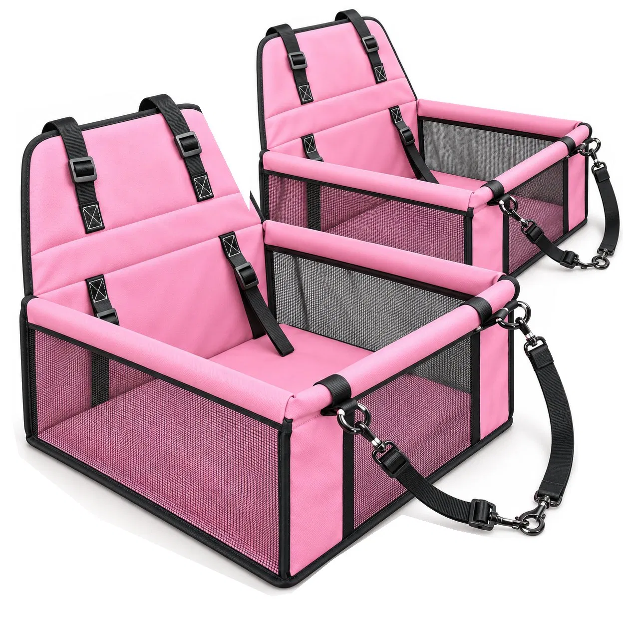 Custom Logo Foldable Pet Car Seat Portable Dog Booster Carrier with Mesh Ventilation
