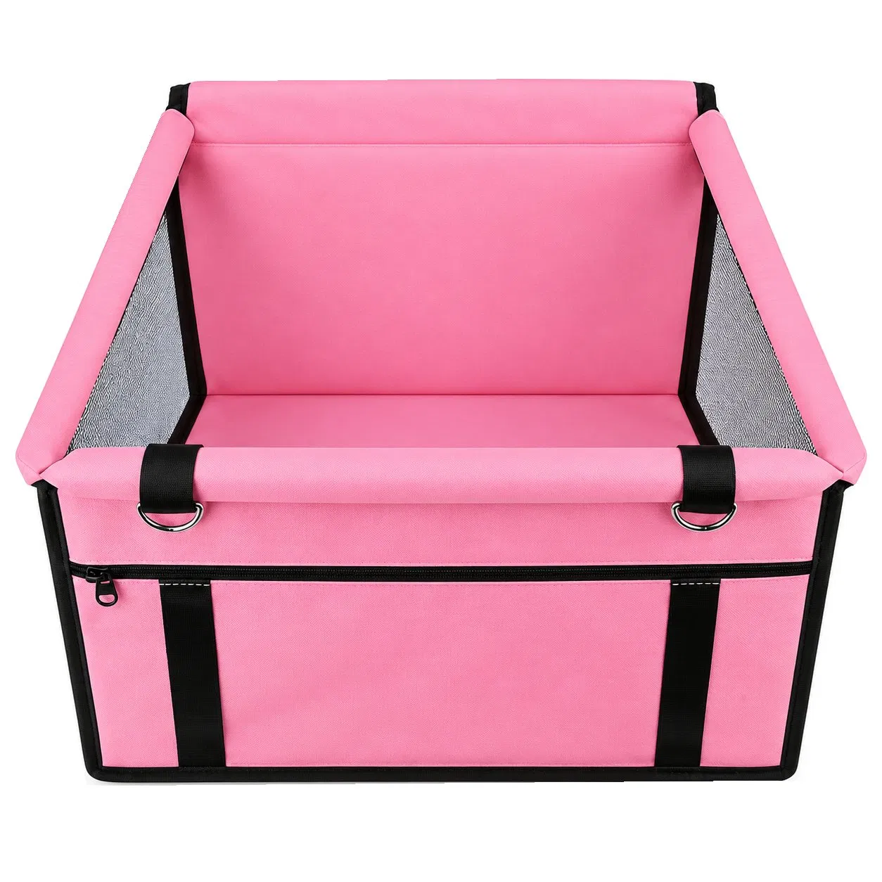 Custom Logo Foldable Pet Car Seat Portable Dog Booster Carrier with Mesh Ventilation
