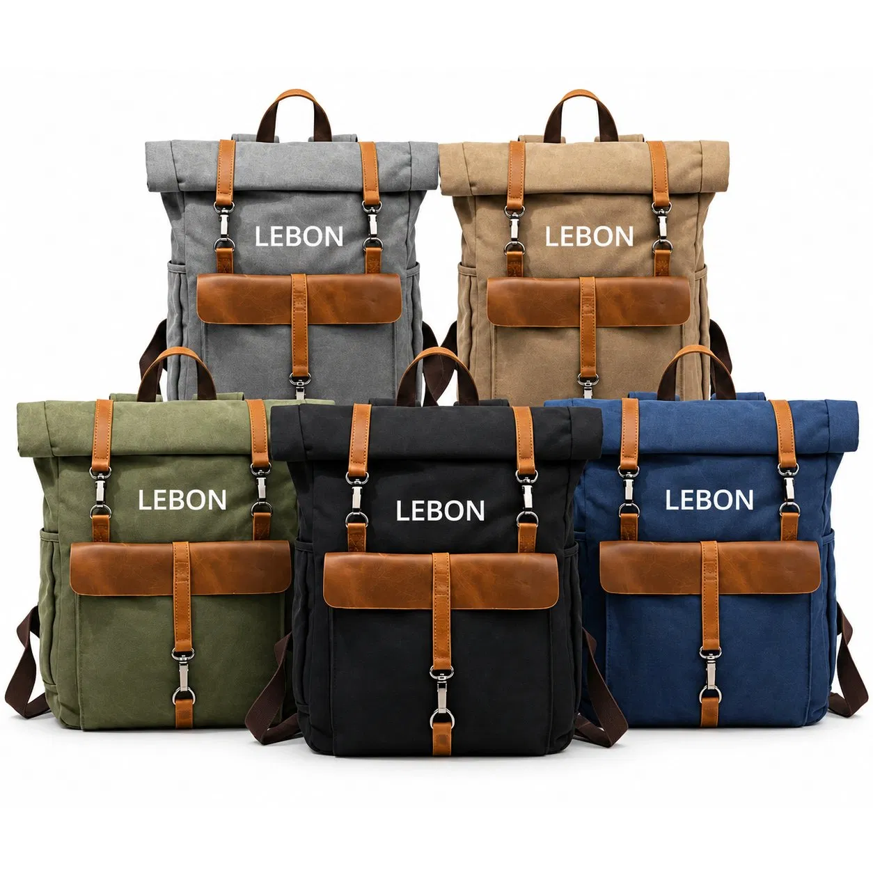 Canvas Travel Backpack with Zipper Closure for Hiking School and Everyday Use