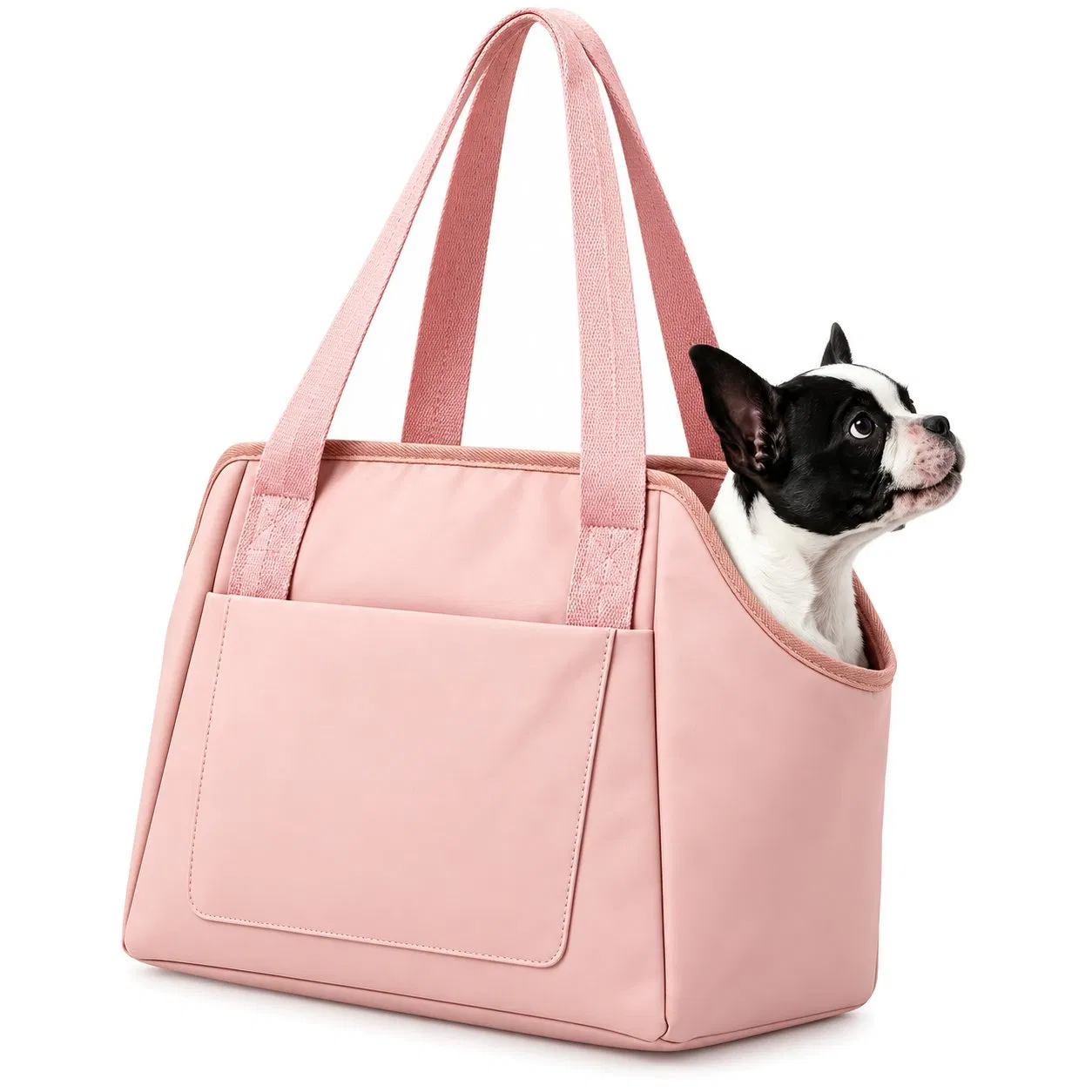 Custom Logo Soft Neoprene Pet Carrier Tote Bag with Wide Shoulder Strap and Safety Clip