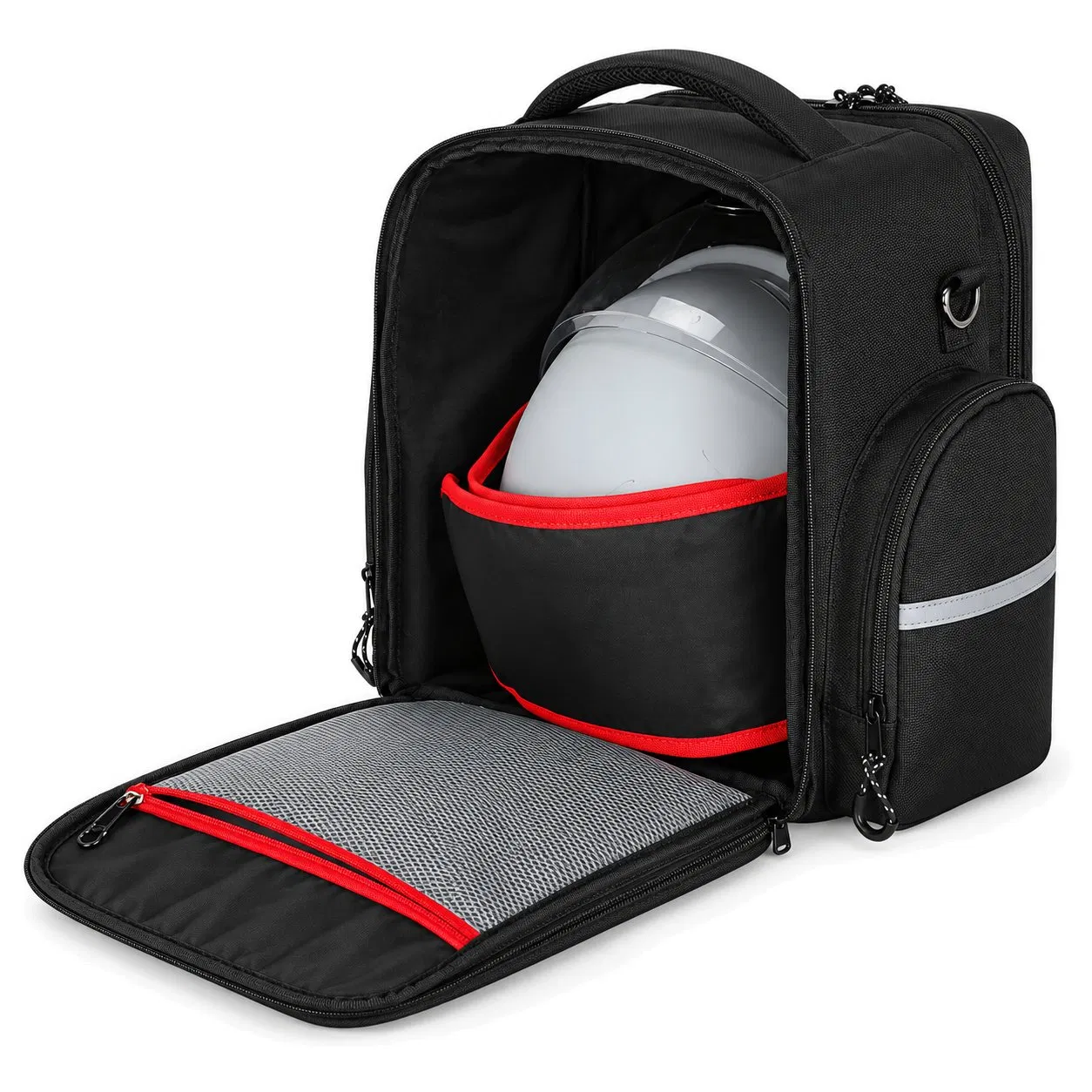 Custom Waterproof Nylon Motorcycle Helmet Backpack with Interior Compartment