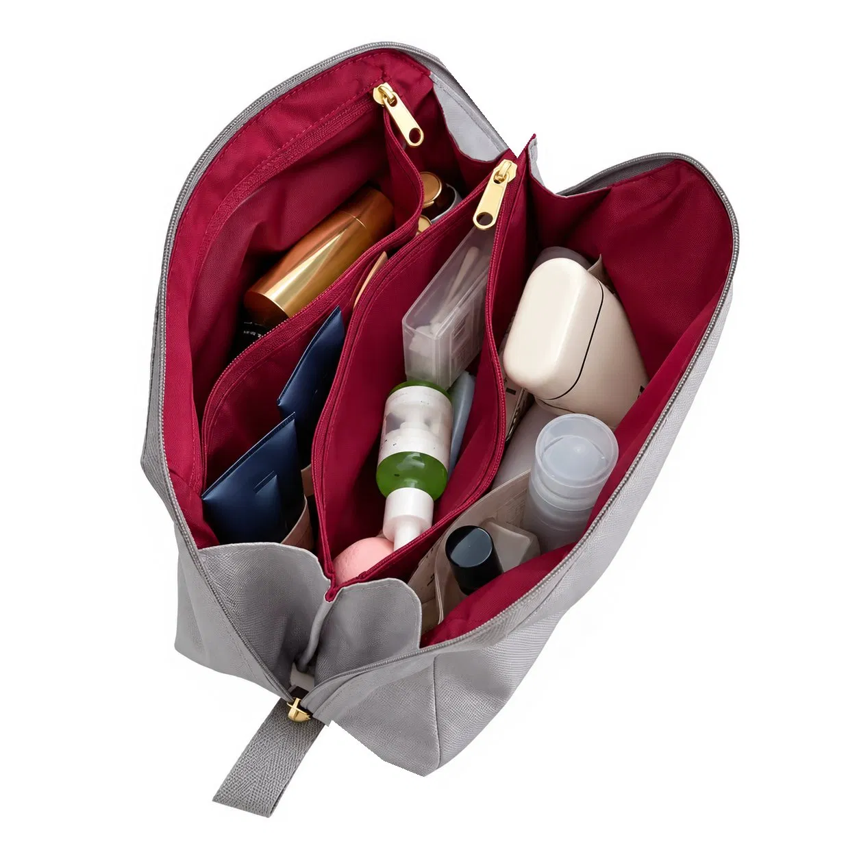 Custom Waterproof Open Flat Travel Toiletry and Cosmetic Makeup Bag