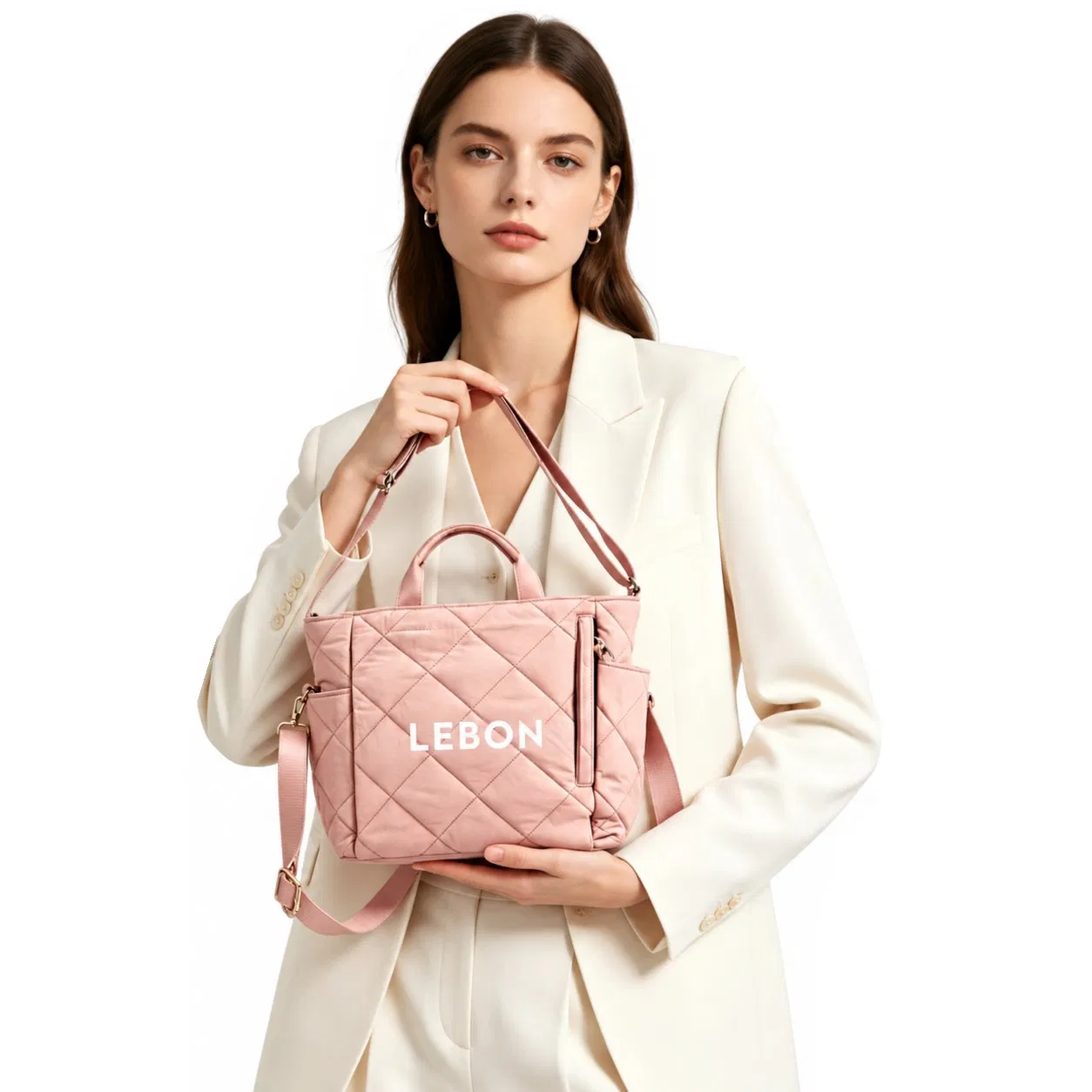 Lightweight Nylon Work Tote Bag with Detachable Coin Purse