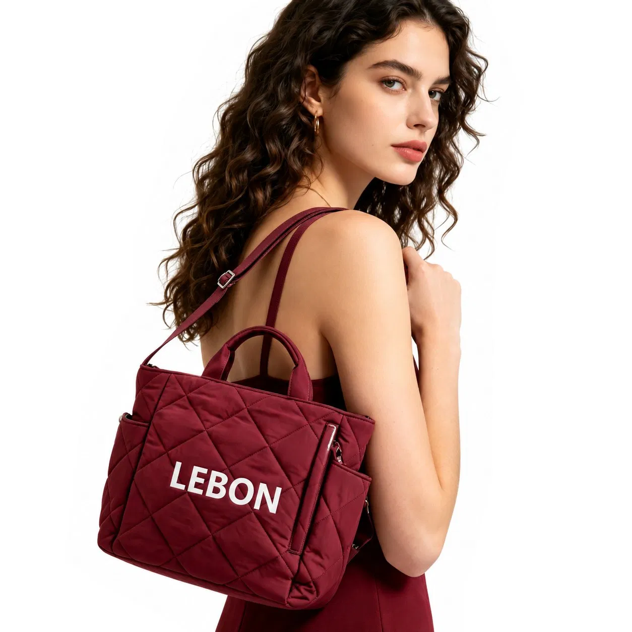 Lightweight Nylon Work Tote Bag with Detachable Coin Purse