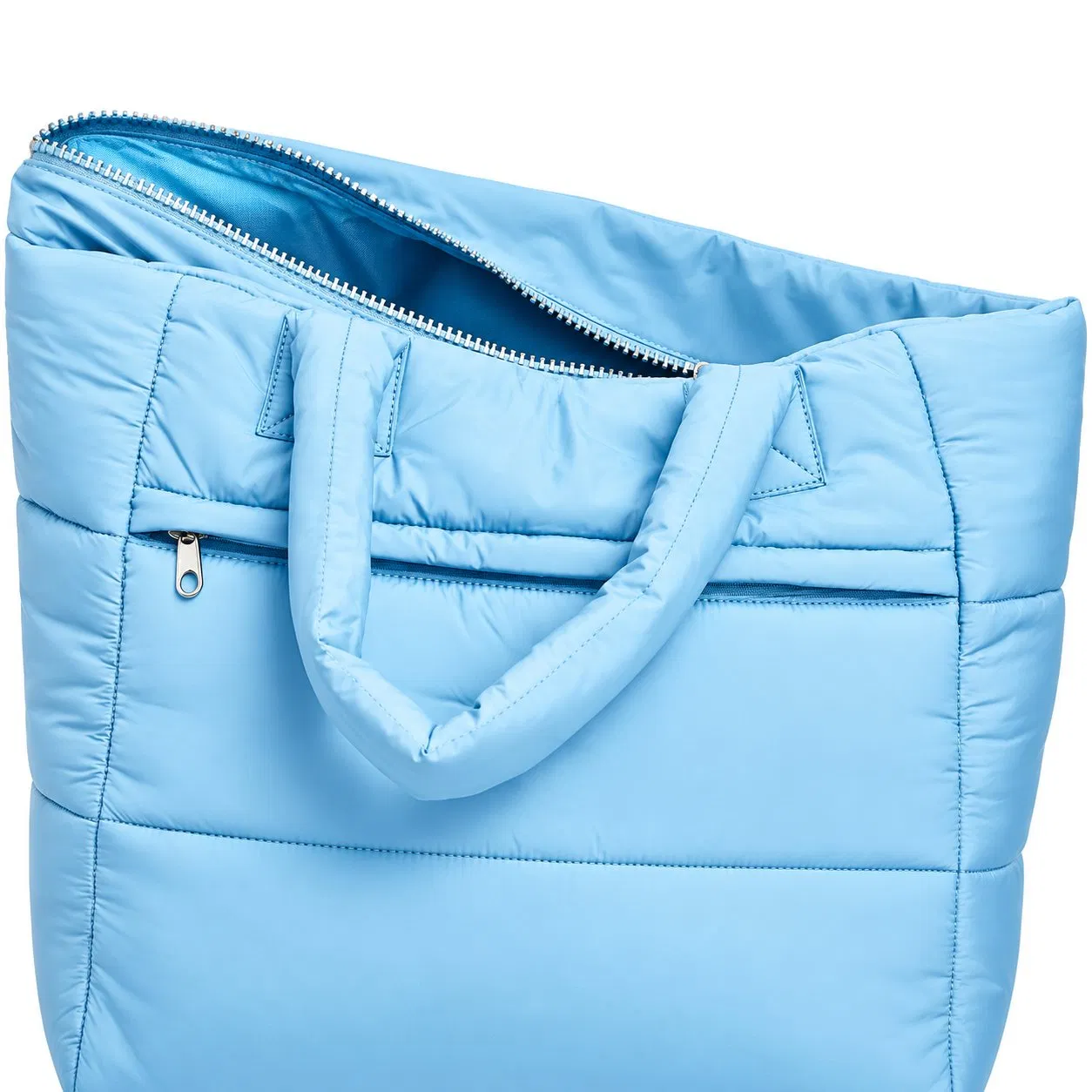 Custom Cotton Quilted Puffer Shoulder Tote Bag with Matching Pouch