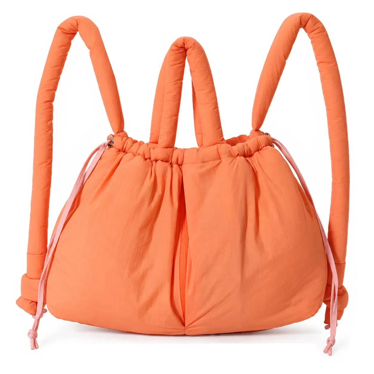 Custom Puffy Polyester Drawstring Tote Shoulder Bag with Adjustable Strap