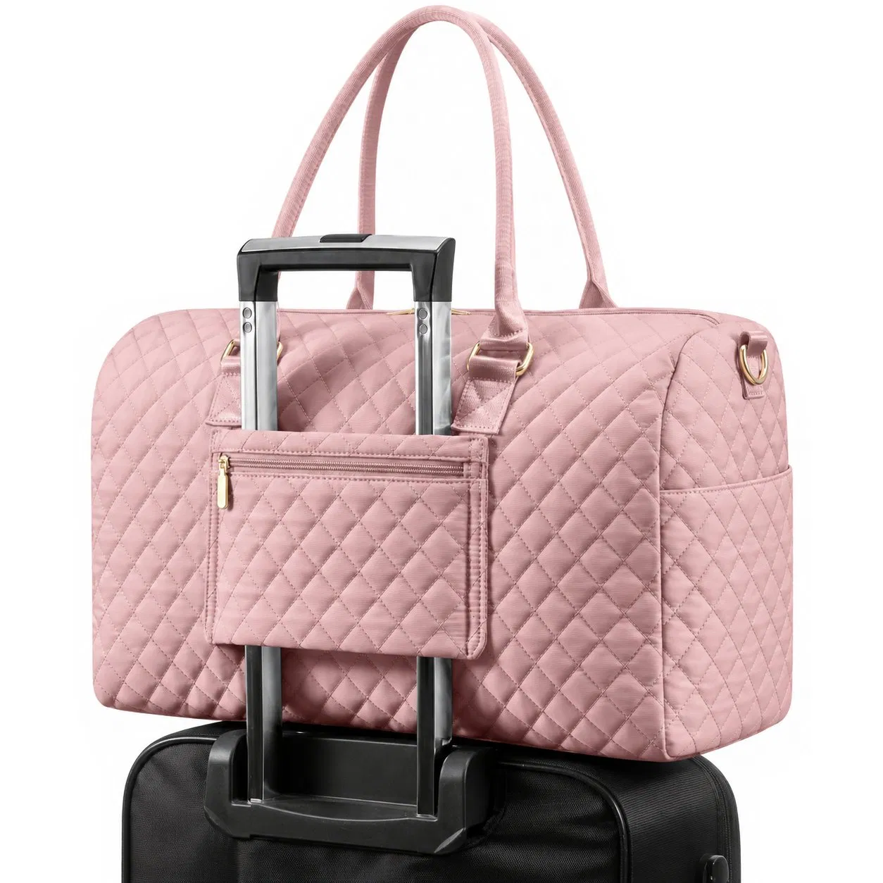 Custom Quilted PU Diaper Tote Bag Set for Travel and Strollers