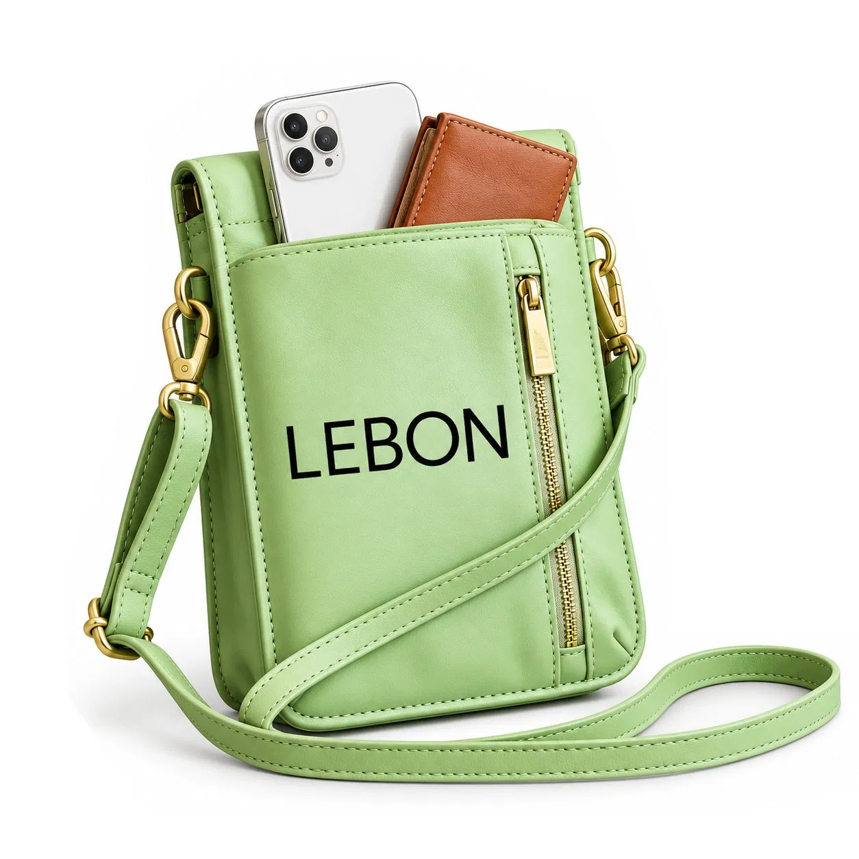 Custom Nylon Phone Crossbody Bag with Multi Card Slots and ID Window