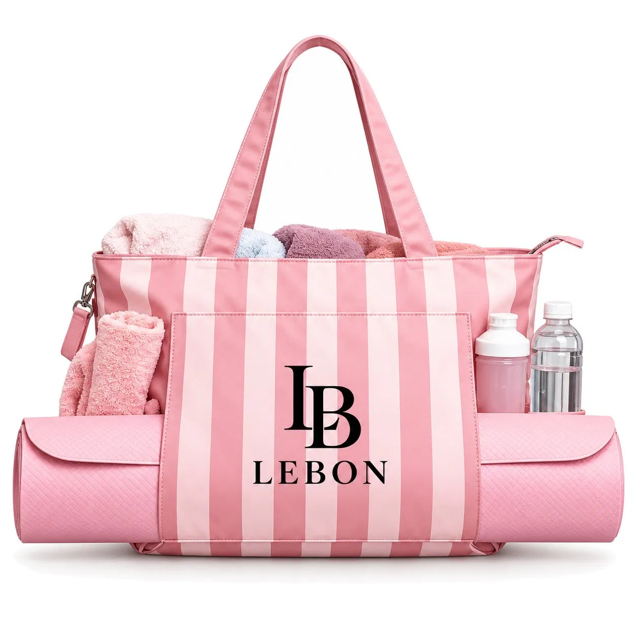 Custom Logo Polyester Yoga Mat Tote Bag with Zipper and Shoulder Handles