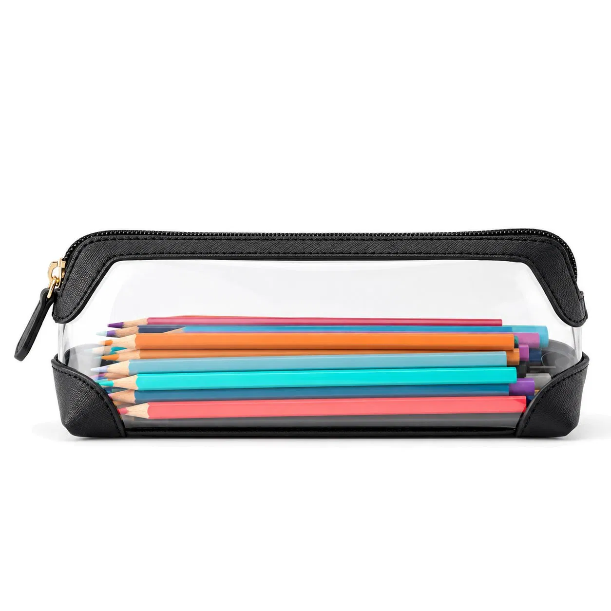 Custom Clear TPU Cosmetic Pouch with Zipper and Color Trim