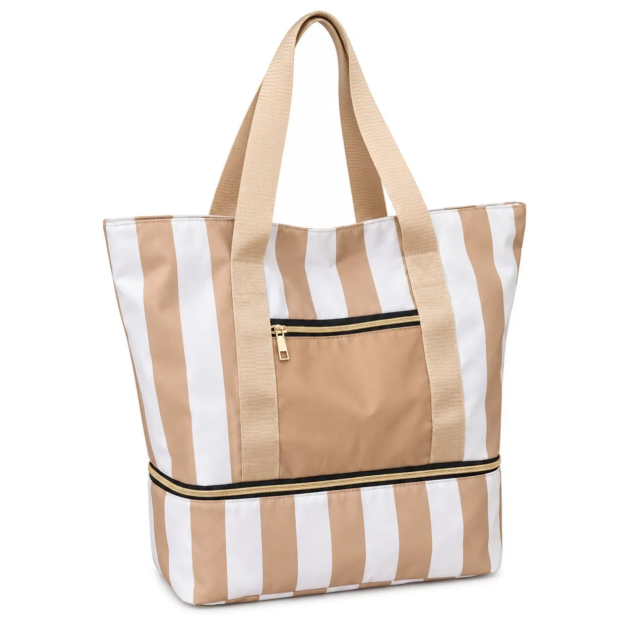 Custom Mesh Beach Tote Bag with Zipper Base Compartment and Carry Handles