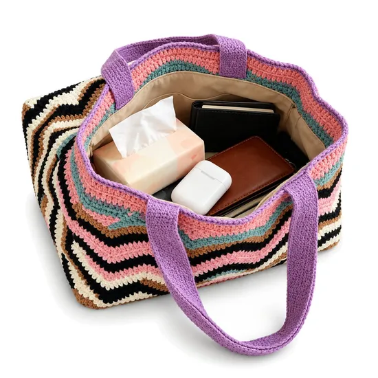 Custom Knitted Shoulder Tote Bag for Daily Shopping and Travel