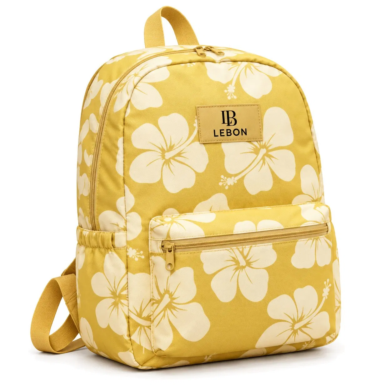 Custom Floral Print Nylon Backpack for Women Daily Travel and School