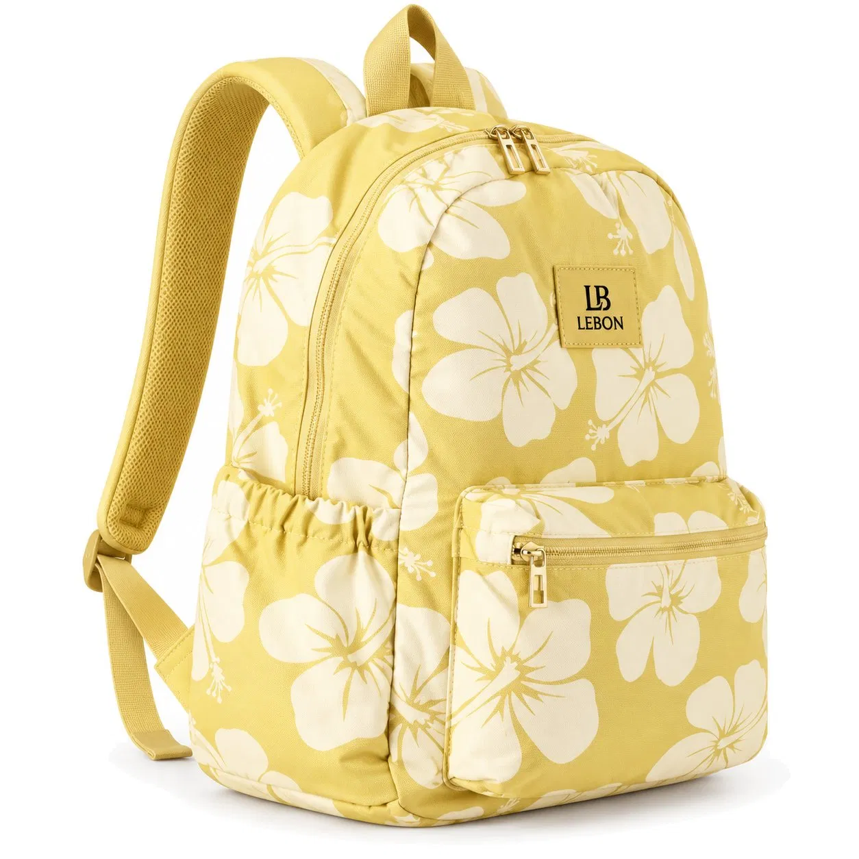 Custom Floral Print Nylon Backpack for Women Daily Travel and School