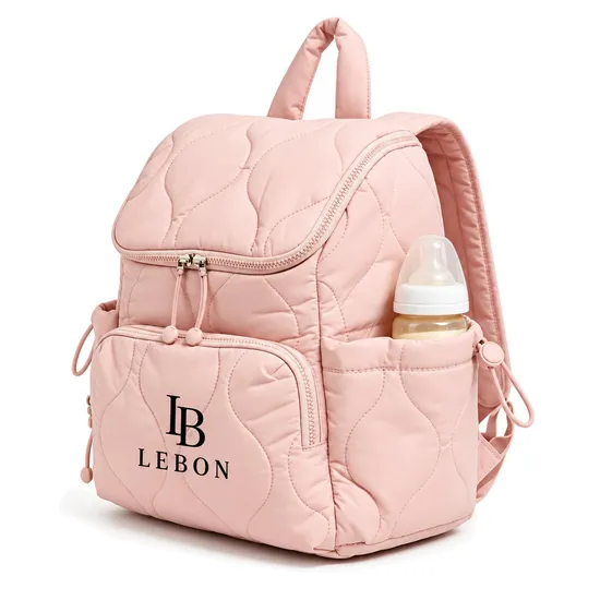 Custom Puffy Diaper Backpack with Organizer Pockets for Baby Care and Travel