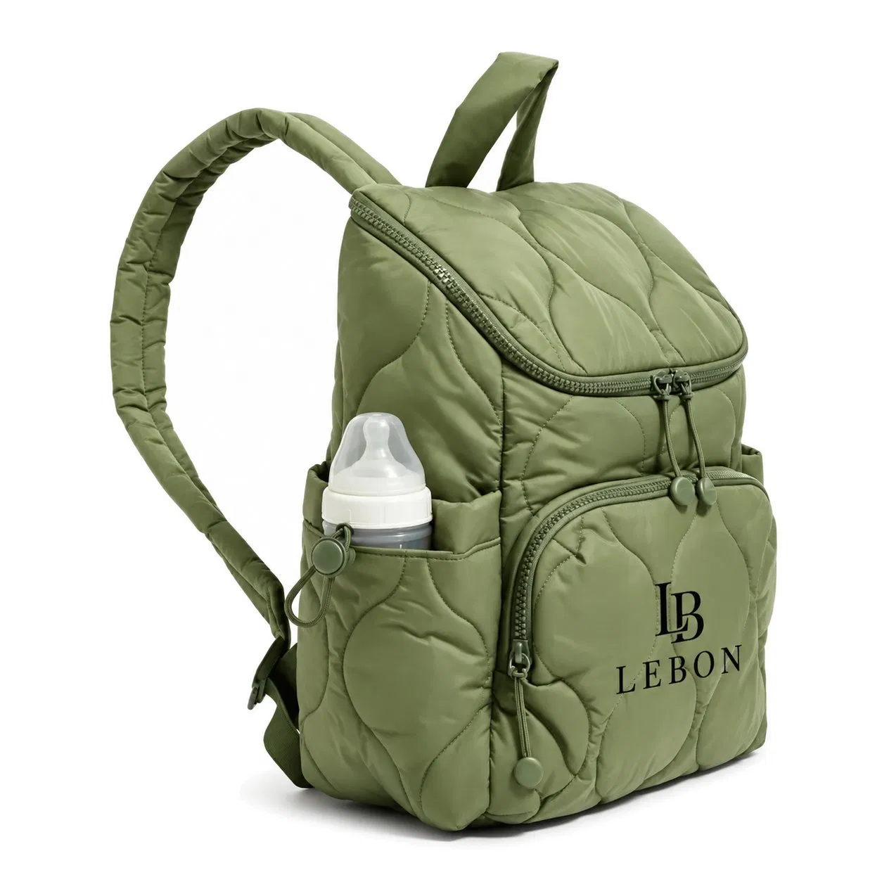 Custom Puffy Diaper Backpack with Organizer Pockets for Baby Care and Travel