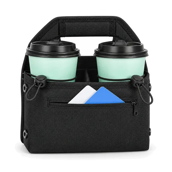 Custom Logo Travel Luggage Cup Holder with Organizer Pocket