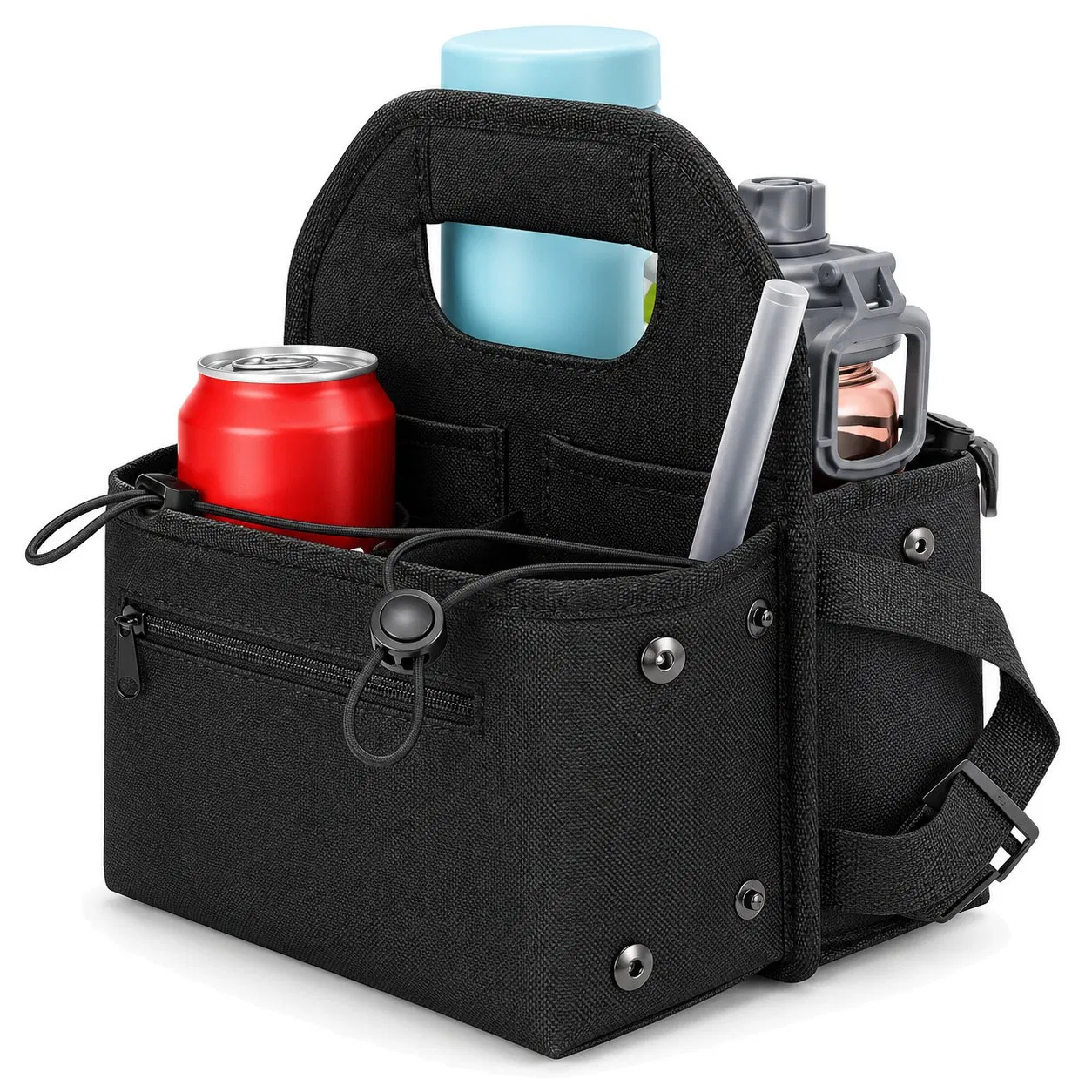 Custom Logo Travel Luggage Cup Holder with Organizer Pocket