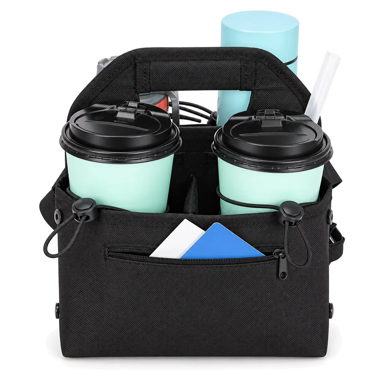 Custom Logo Travel Luggage Cup Holder with Organizer Pocket