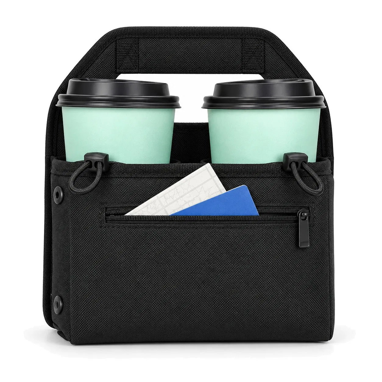Custom Logo Travel Luggage Cup Holder with Organizer Pocket