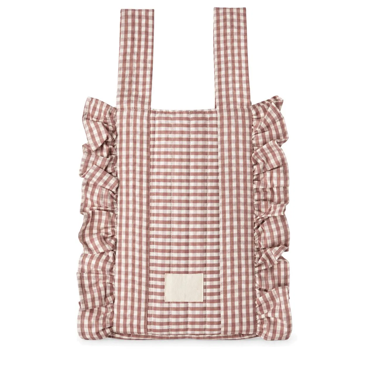 Custom Gingham Ruffle Maternity Diaper Tote Bag with Carry Handles