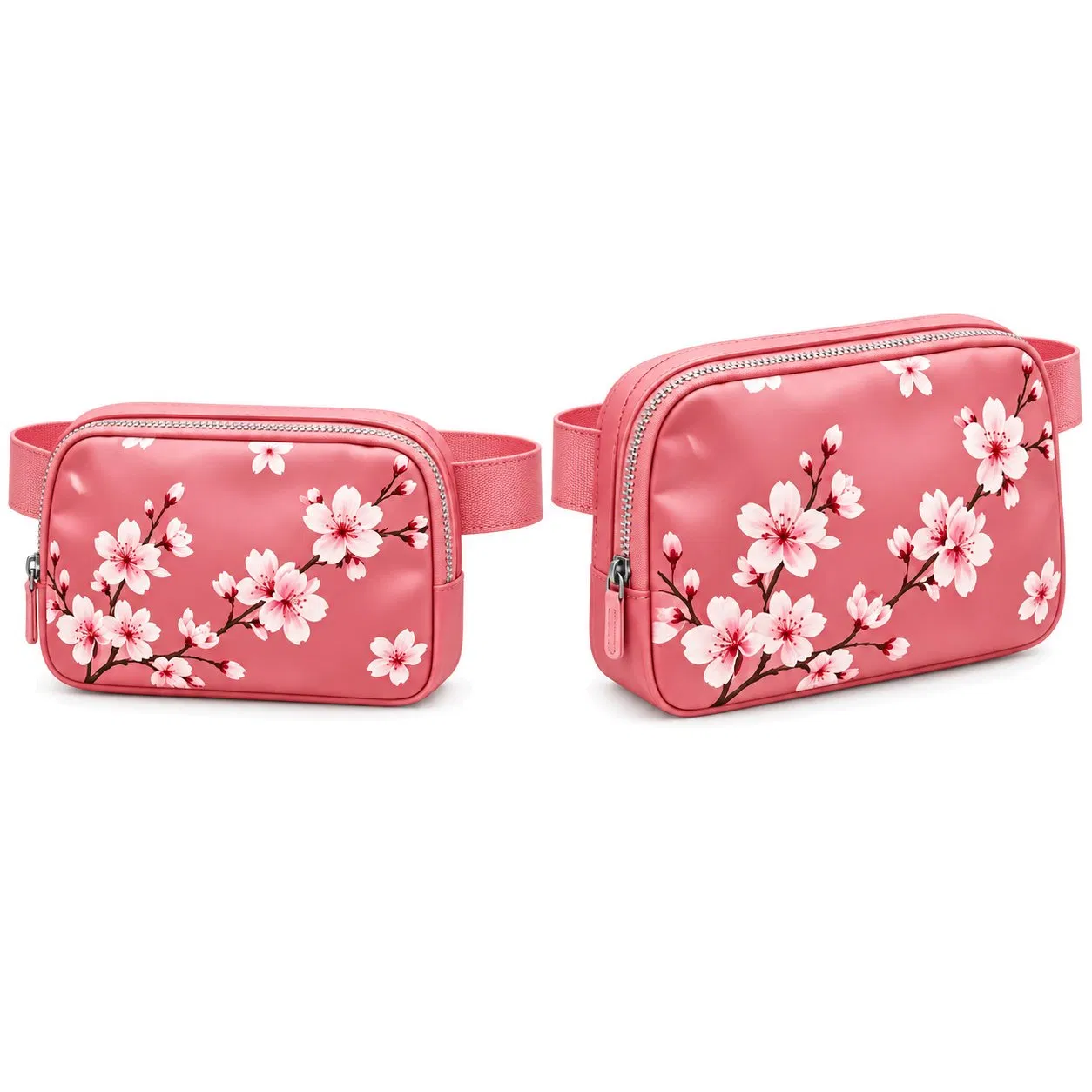 Custom Nylon Waist Bag with Adjustable Belt Zipper Pockets for Women Travel Running