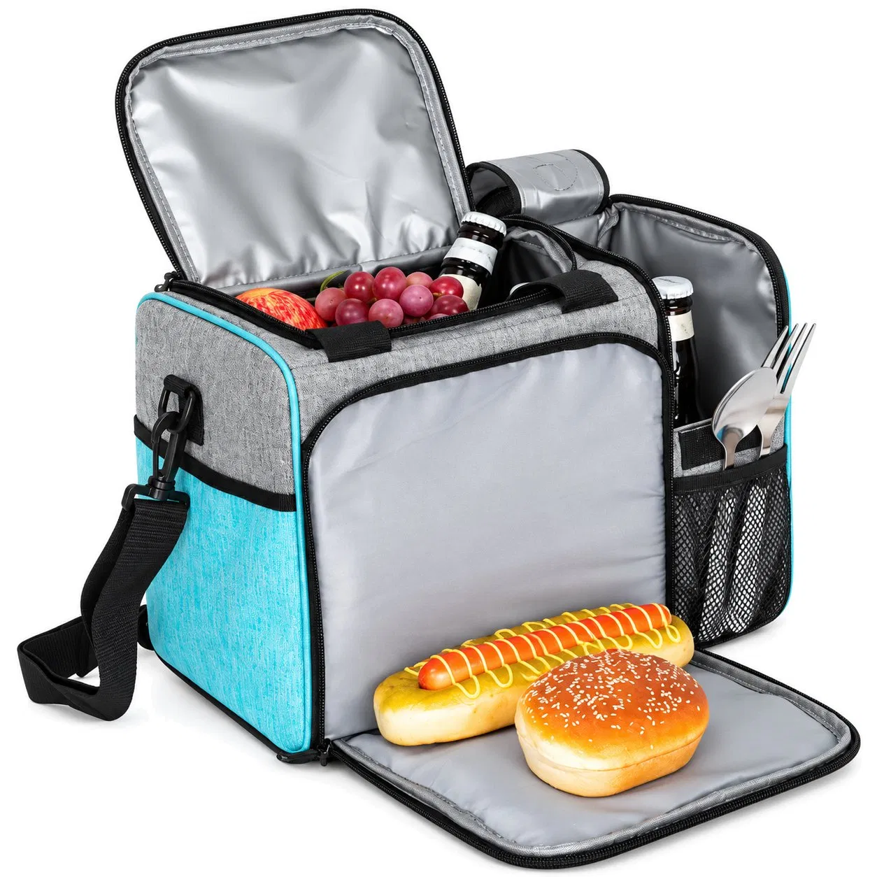 Custom Insulated Cooler Tote Bag with Shoulder Strap for Camping and Picnics
