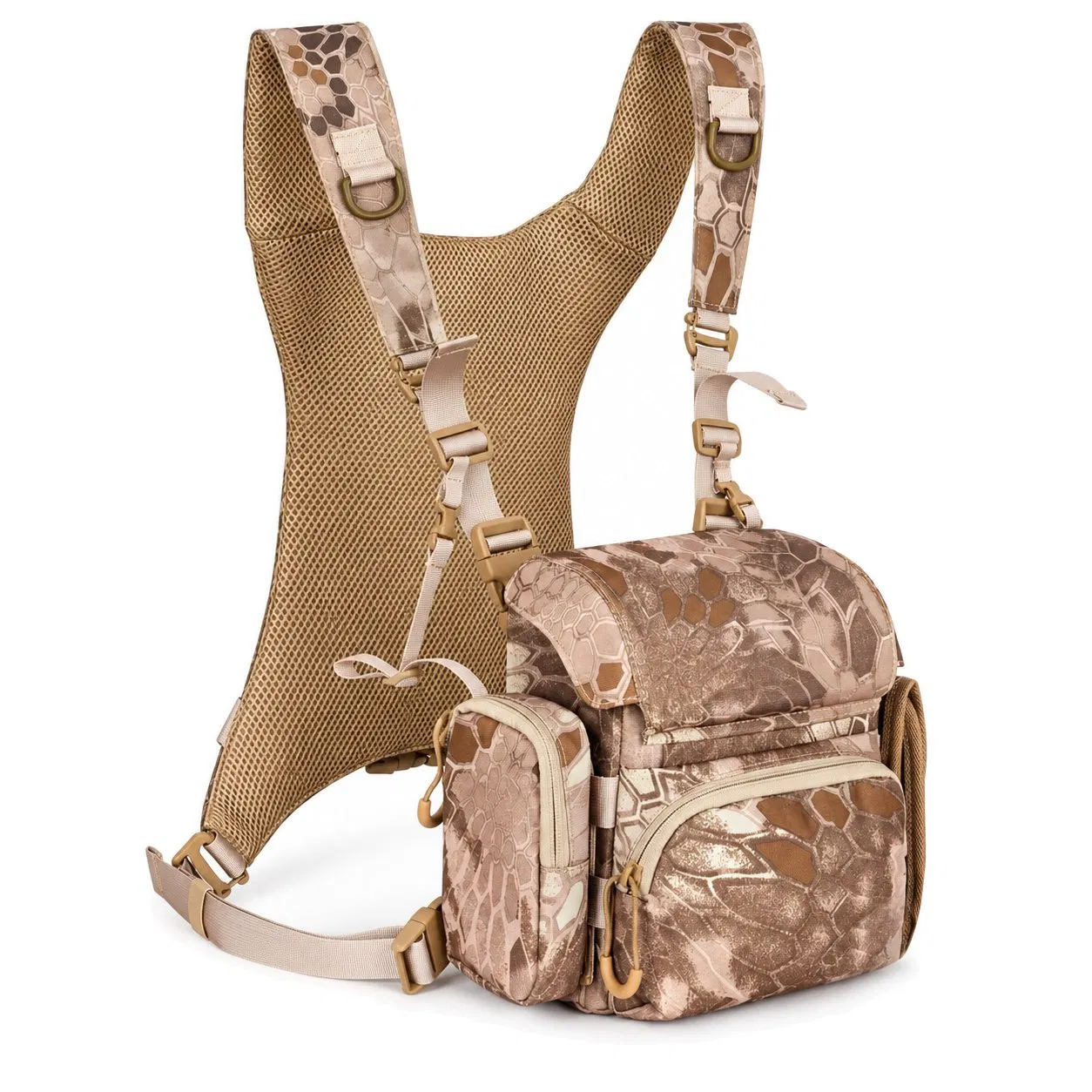 Custom Binocular Harness Chest Pack with Detachable Pouch for Outdoor Activities