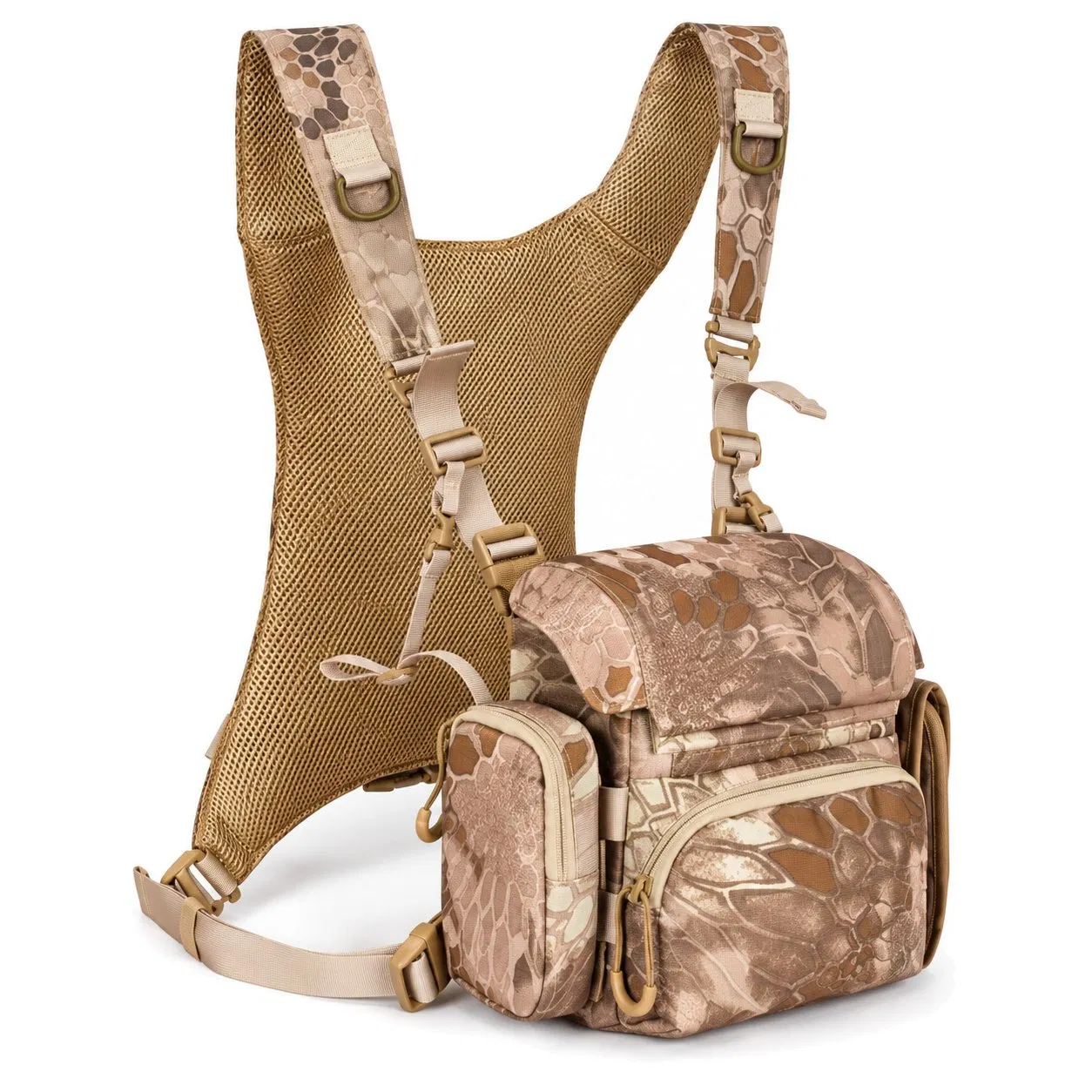 Custom Binocular Harness Chest Pack with Detachable Pouch for Outdoor Activities