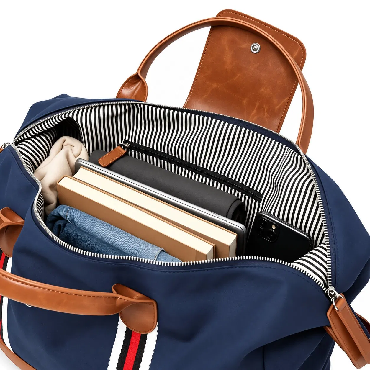 Custom Canvas Weekender Duffle Bag with Adjustable Shoulder Strap for Travel and Gym