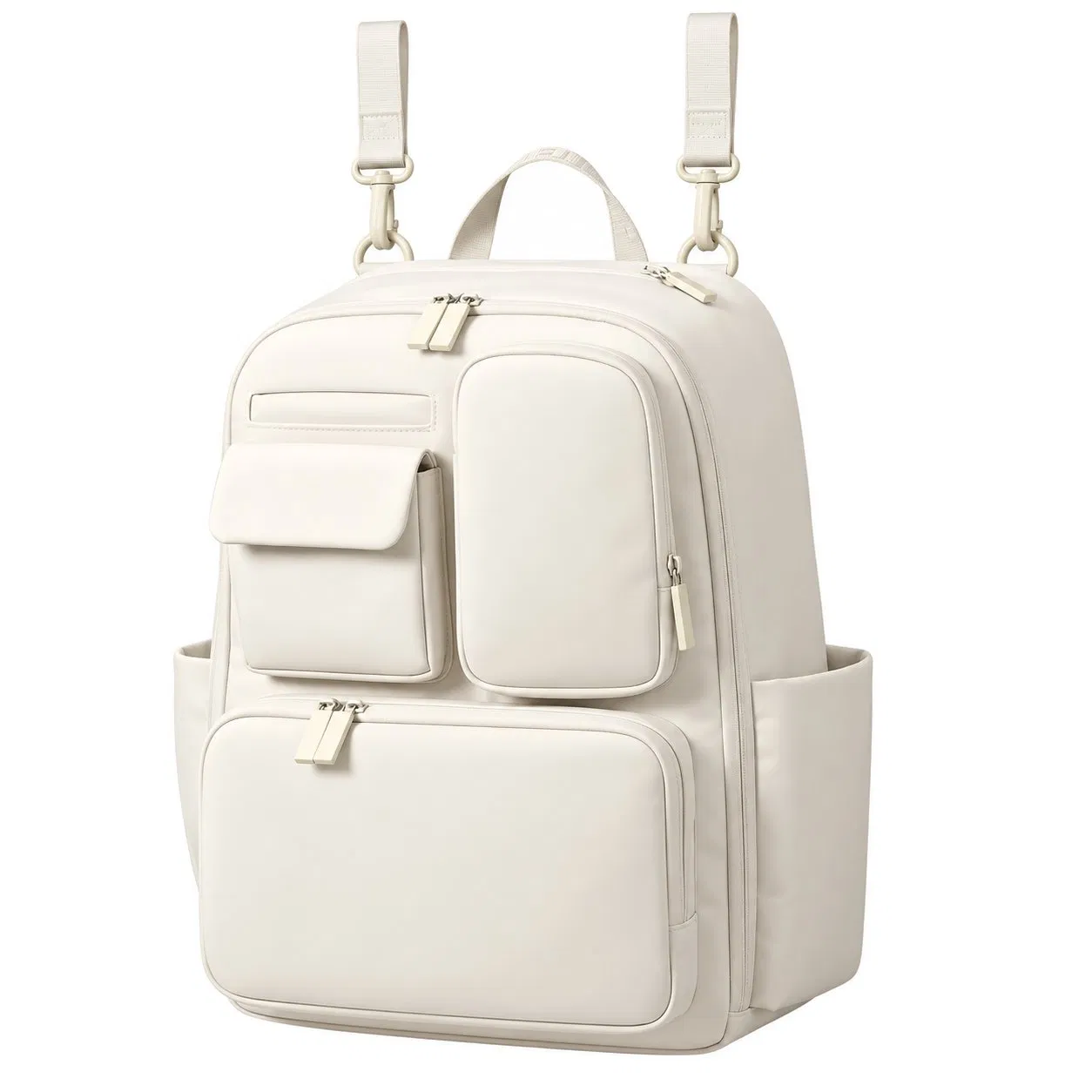 Custom Logo Nylon Diaper Backpack with Multiple Pockets and Padded Shoulder Straps