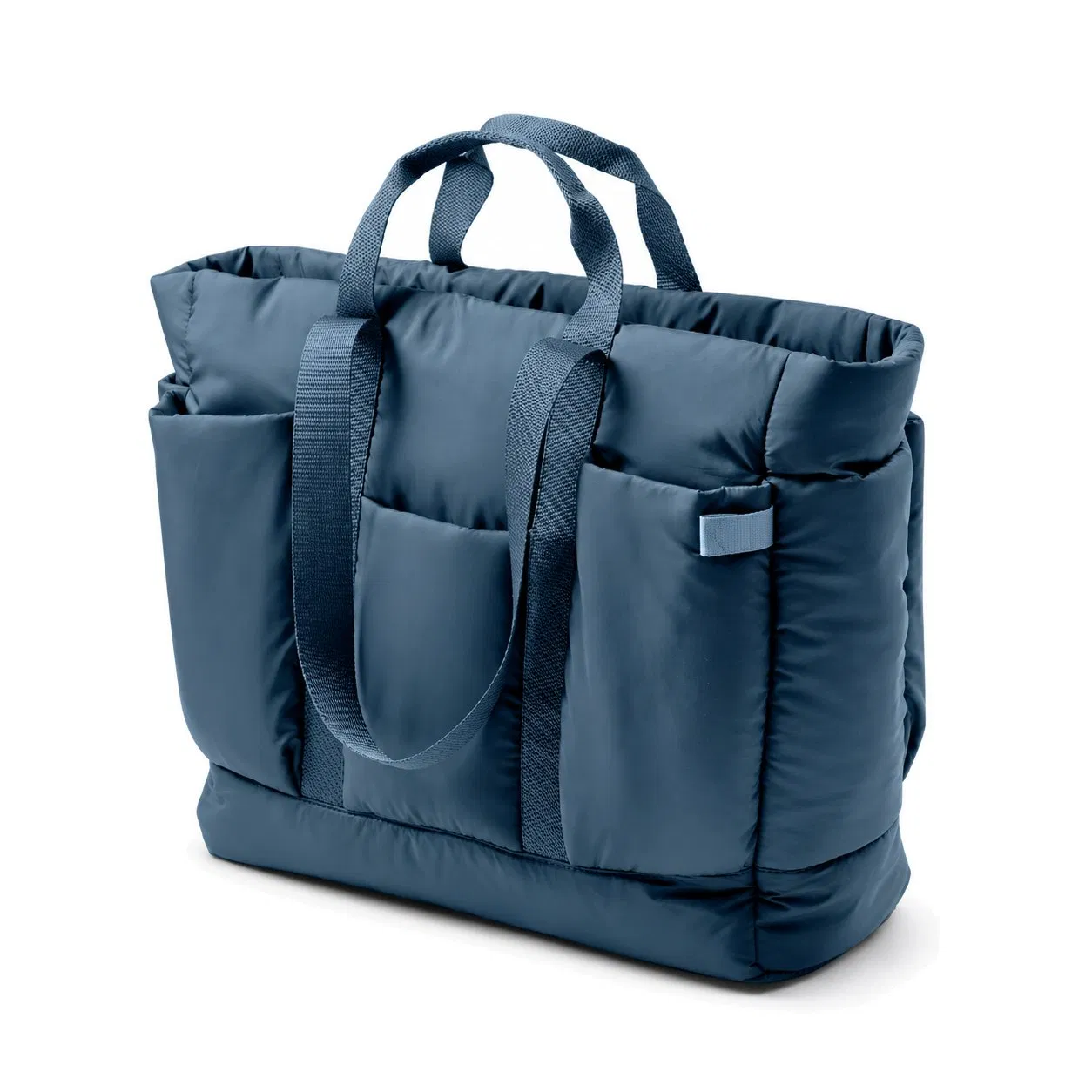 Custom Logo Quilted Nylon Tote Bag with Zipper and Long Shoulder Handles