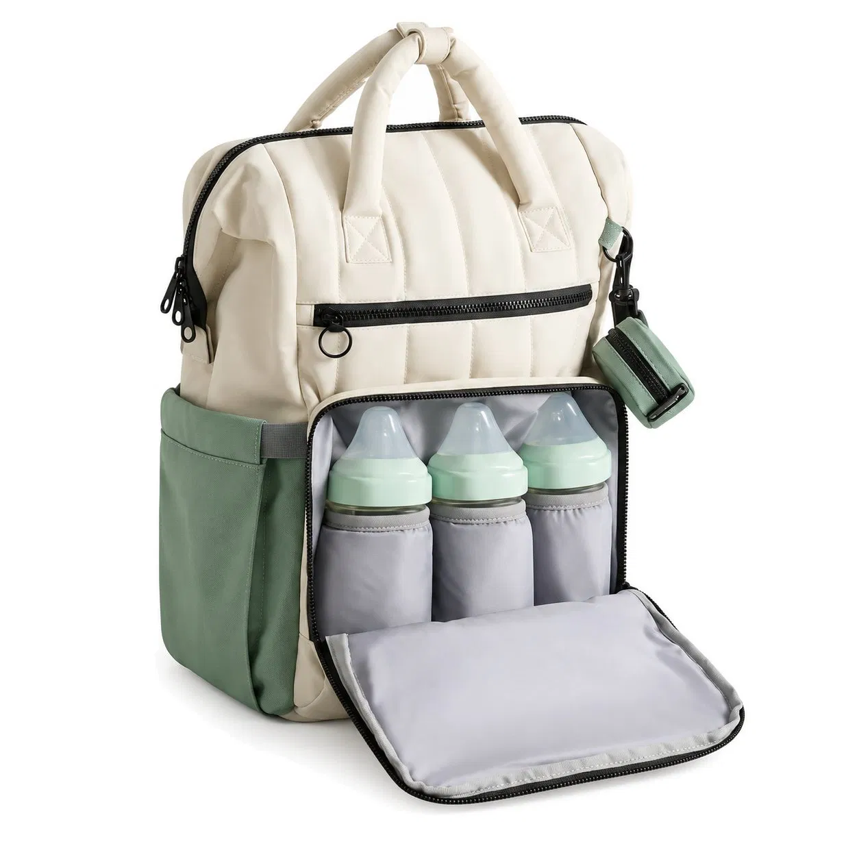 Custom Logo 25L Diaper Backpack with Changing Mat and Round Pouch