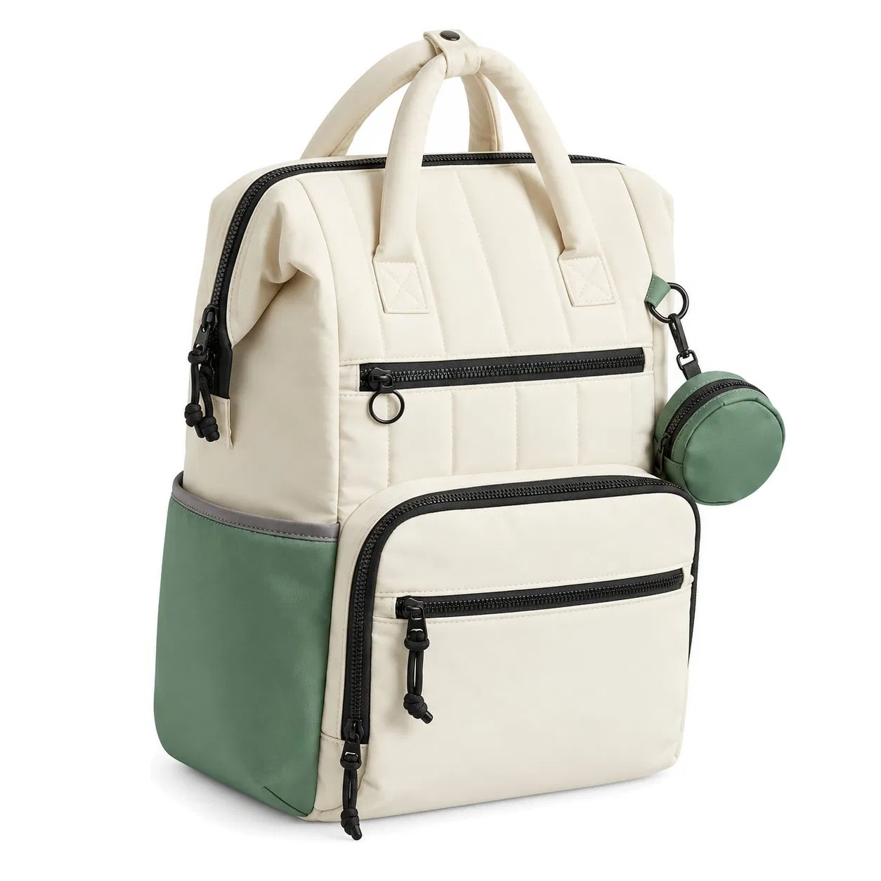 Custom Logo 25L Diaper Backpack with Changing Mat and Round Pouch