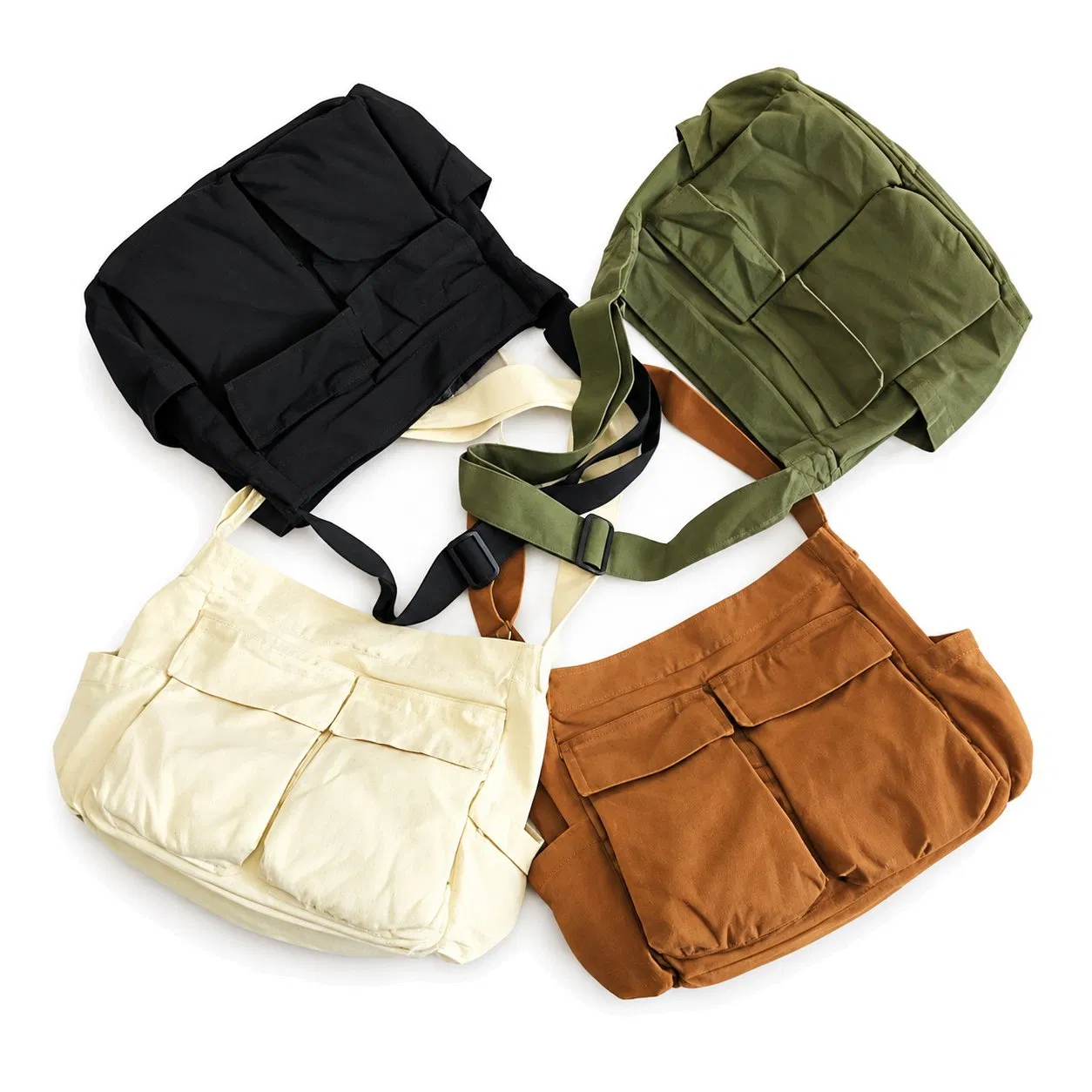 Canvas Hobo Shoulder Bag with Adjustable Strap and Multiple Pockets for Women