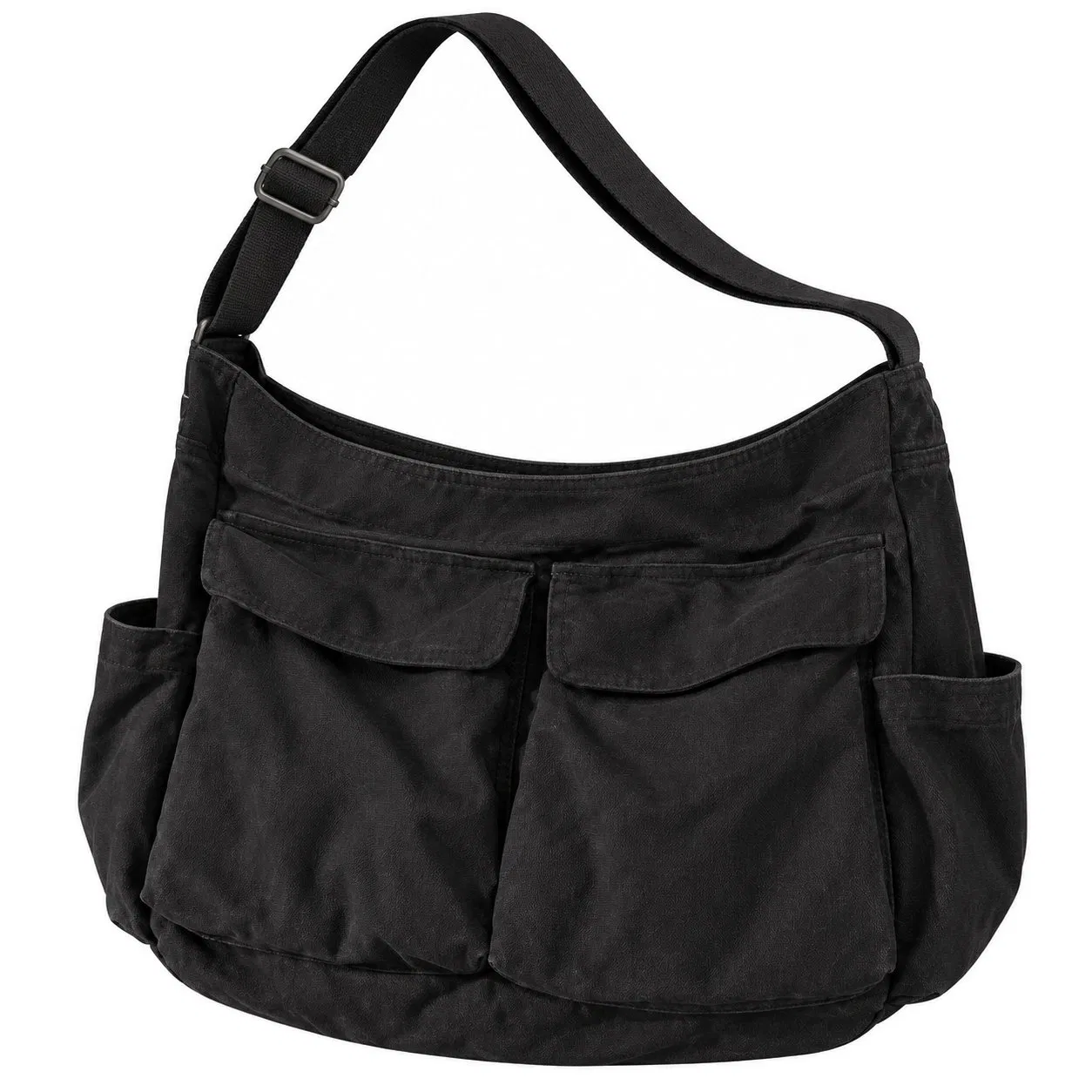 Canvas Hobo Shoulder Bag with Adjustable Strap and Multiple Pockets for Women
