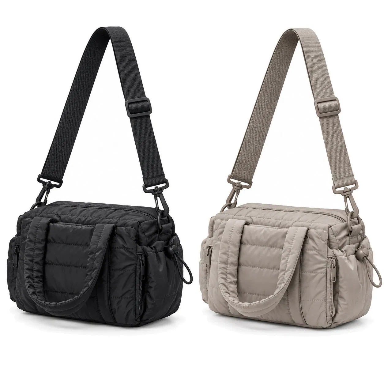 Mini Quilted Sports Gym Duffle Bag with Adjustable Strap and Soft Handles