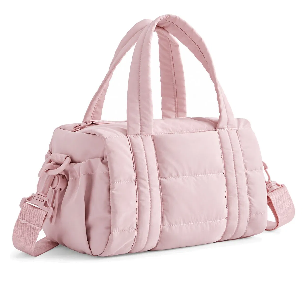 Mini Quilted Sports Gym Duffle Bag with Adjustable Strap and Soft Handles