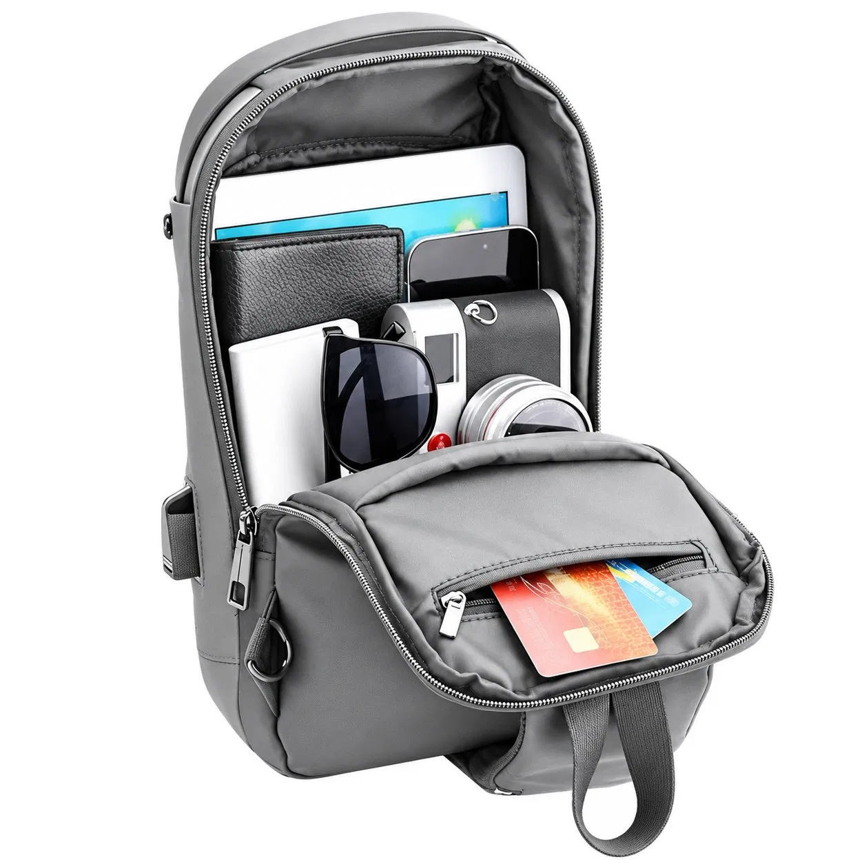 Oxford Sling Chest Bag with Combination Lock for Travel and Commuting