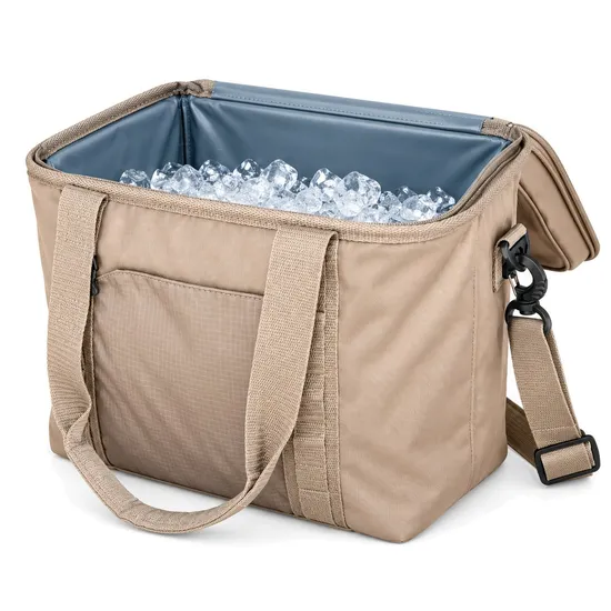 15L Polyester Insulated Cooler Shoulder Bag for Picnic and Travel