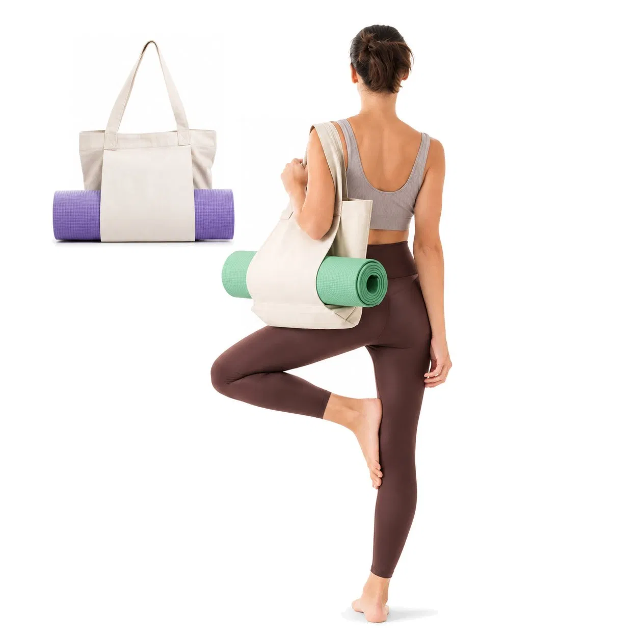 Custom Polyester Yoga Mat Tote Bag for Gym and Travel
