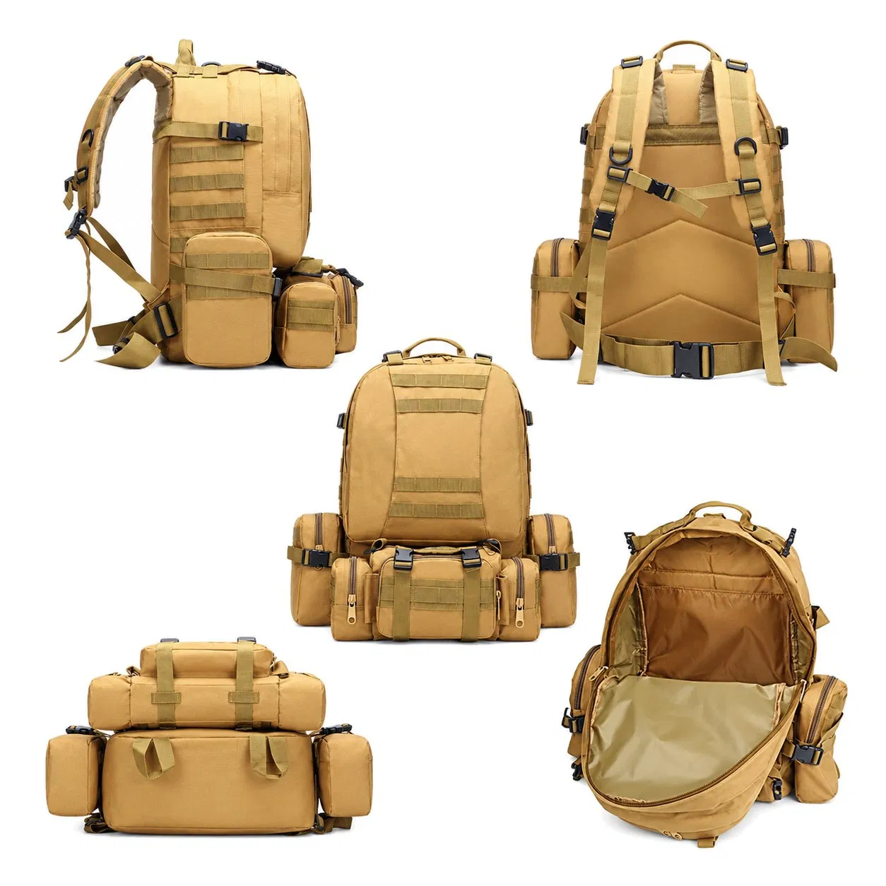 Custom Oxford Molle Outdoor Backpack with Detachable Pouches