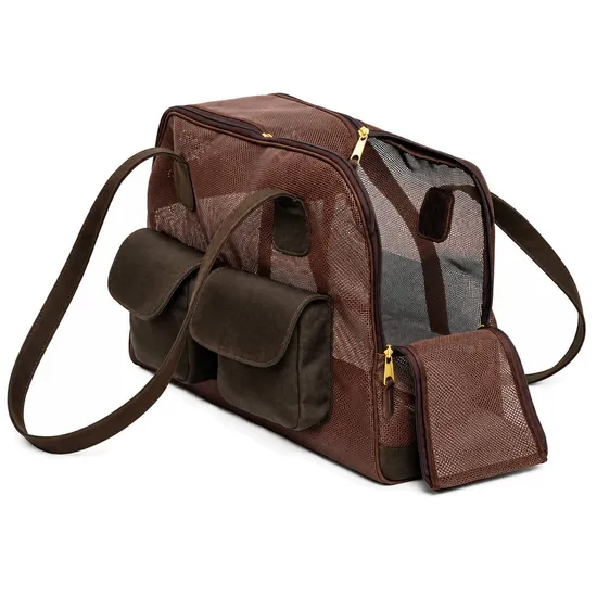Custom Breathable Mesh Pet Carrier Tote Bag with Zipper Opening